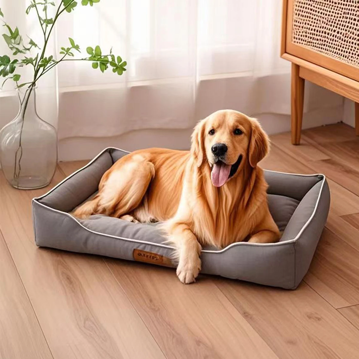 Cama Sofá para Cães e Gatos Quadrada com Capa Impermeável Removível - Imagem 2