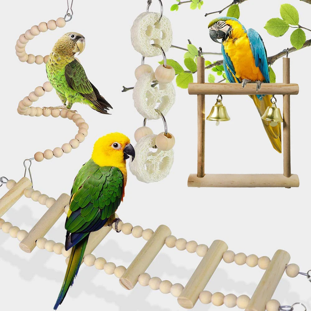 kit de brinquedos para pássaros