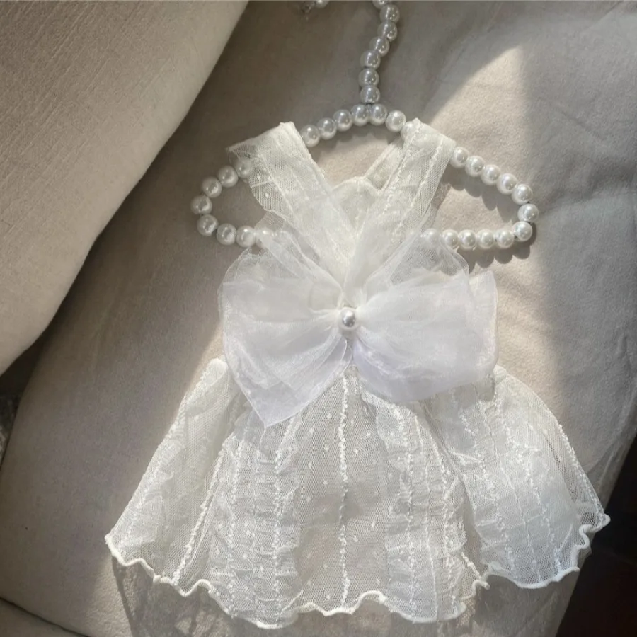 Vestido para Cães e Gatos Pequenos Branco para Casamento - Image 3