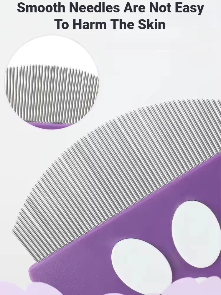 Pente para Pulgas para Cães e Gatos com Dentes Densos e Design Curvo - Imagem 2