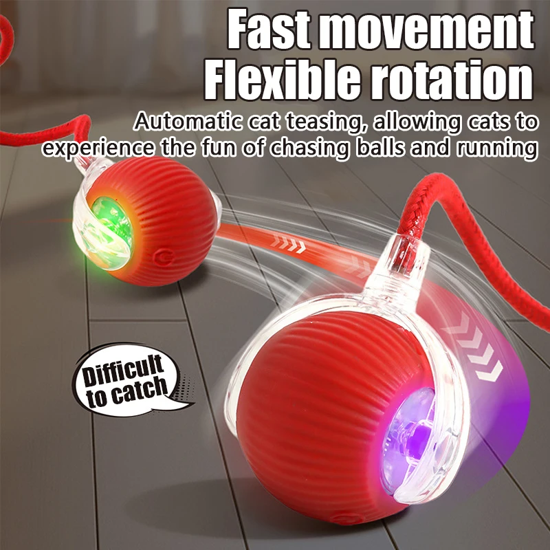 Bola Rolante Automática para Gatos com Cauda Falsa Recarregável USB - Imagem 6
