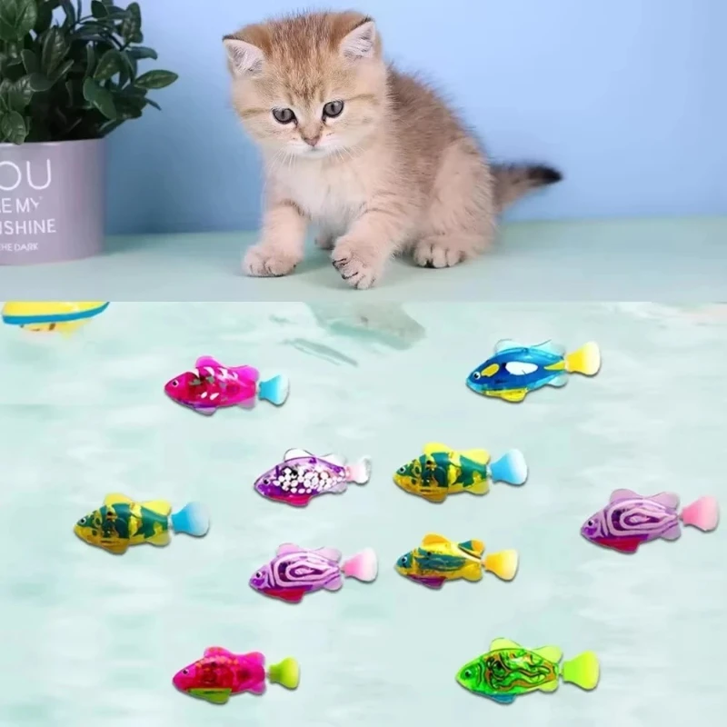 Brinquedo para Gato Robô Interativo LED em Forma de Peixe com Sensor de Toque - Image 2