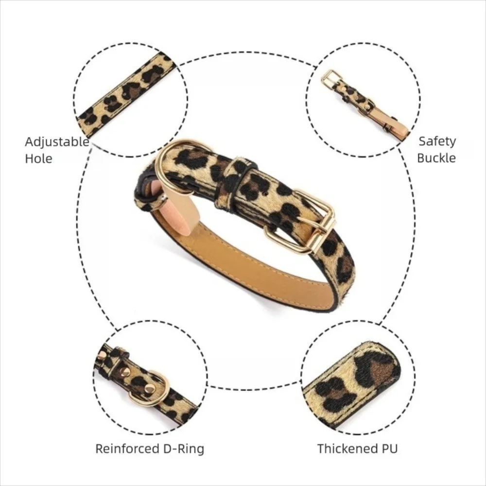 Coleira para Cães de Couro PU com Estampa Ajustável - Imagem 5