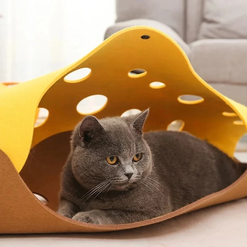 Túnel para Gatos de Feltro Dobrável para Brincadeiras - Image 5