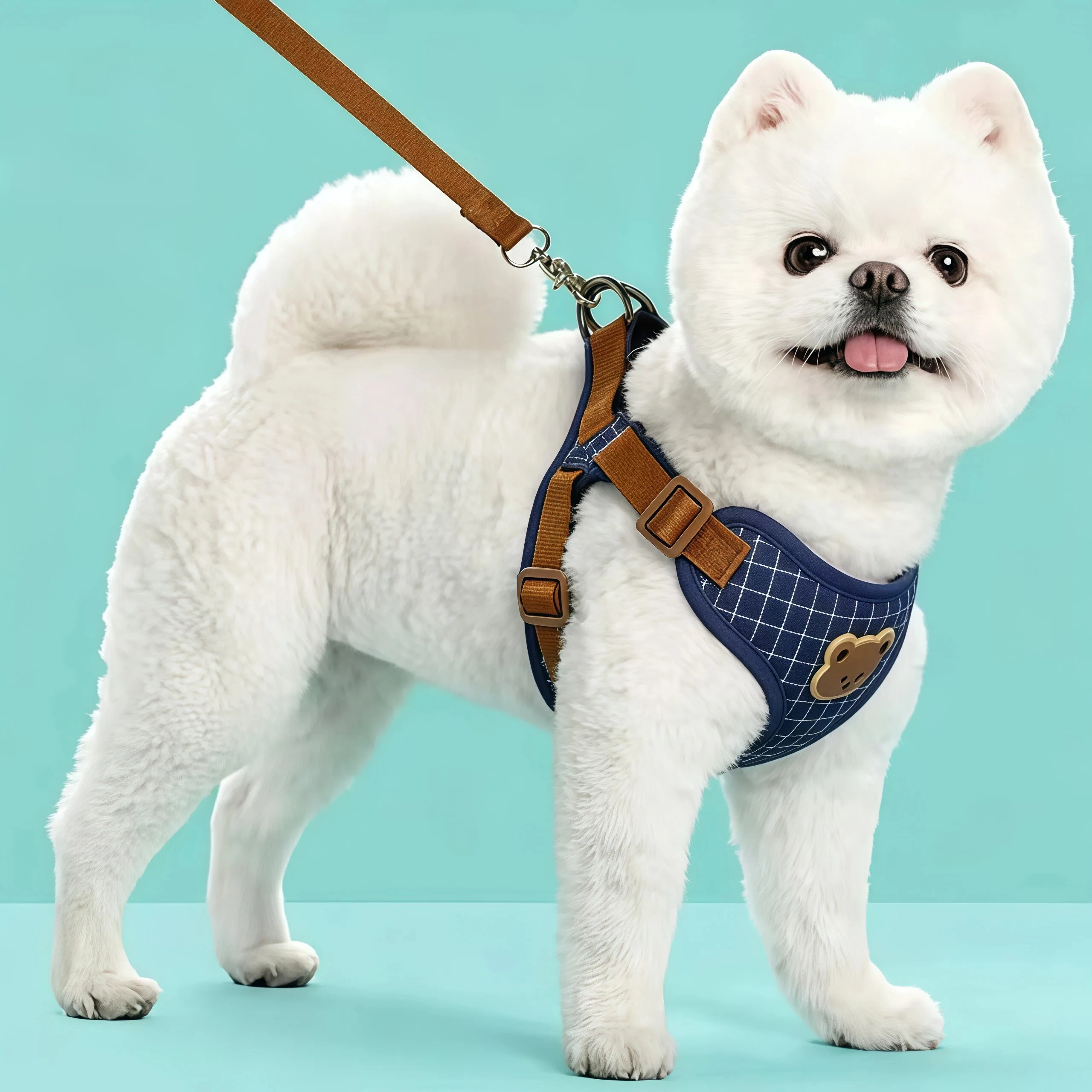 Conjunto Peitoral e Guia para Cães e Gatos Pequenos e Médios Ajustável - Imagem 5