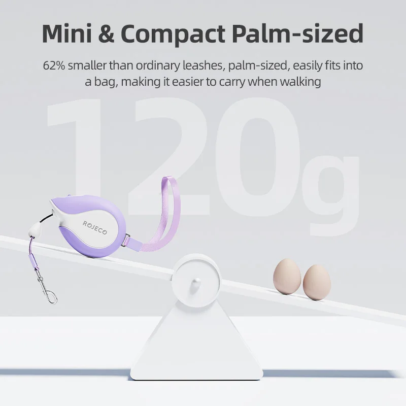 Trela Retrátil Rojeco para Cães e Gatos de 3m para Caminhada - Image 2