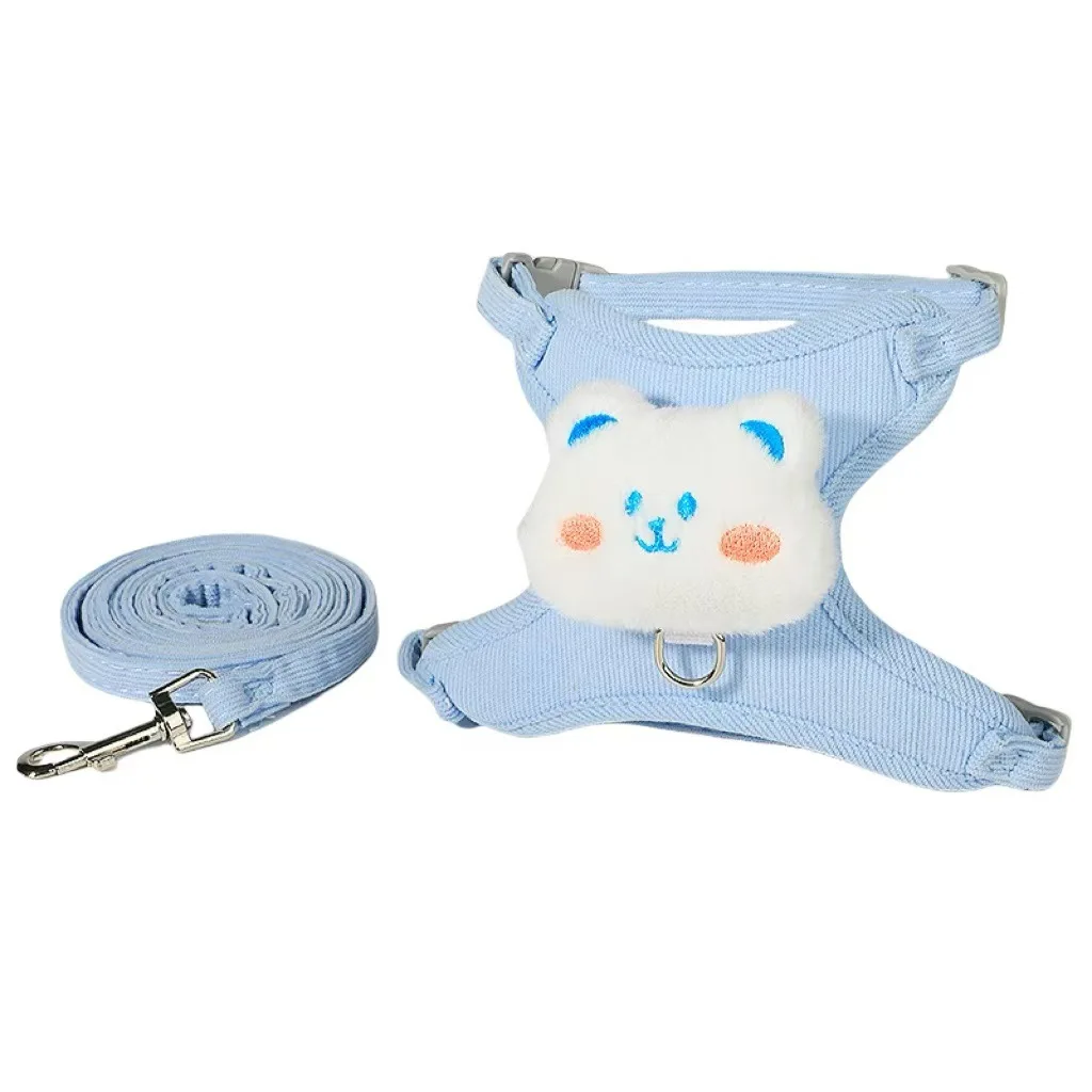 Coleira e Arnês Ajustável para Cães Pequenos e Gatos com Desenho Animado - Imagem 5
