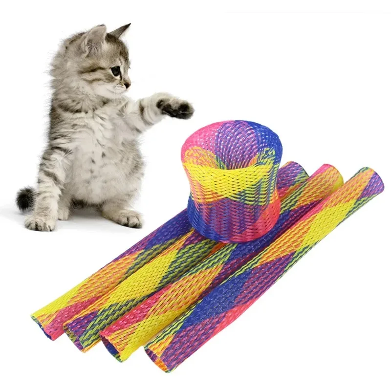 Kit 10 Brinquedos de Mola para Gatos Coloridos de Nylon 13 cm - Imagem 6