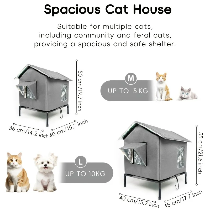 Ninho de Gato para Exterior com Isolamento Térmico para Inverno - Imagem 6