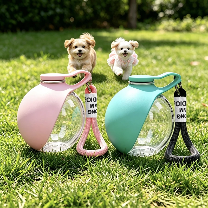 Garrafa de Água para Pets de Aço Inoxidável com Tigelas Dobráveis - Imagem 5