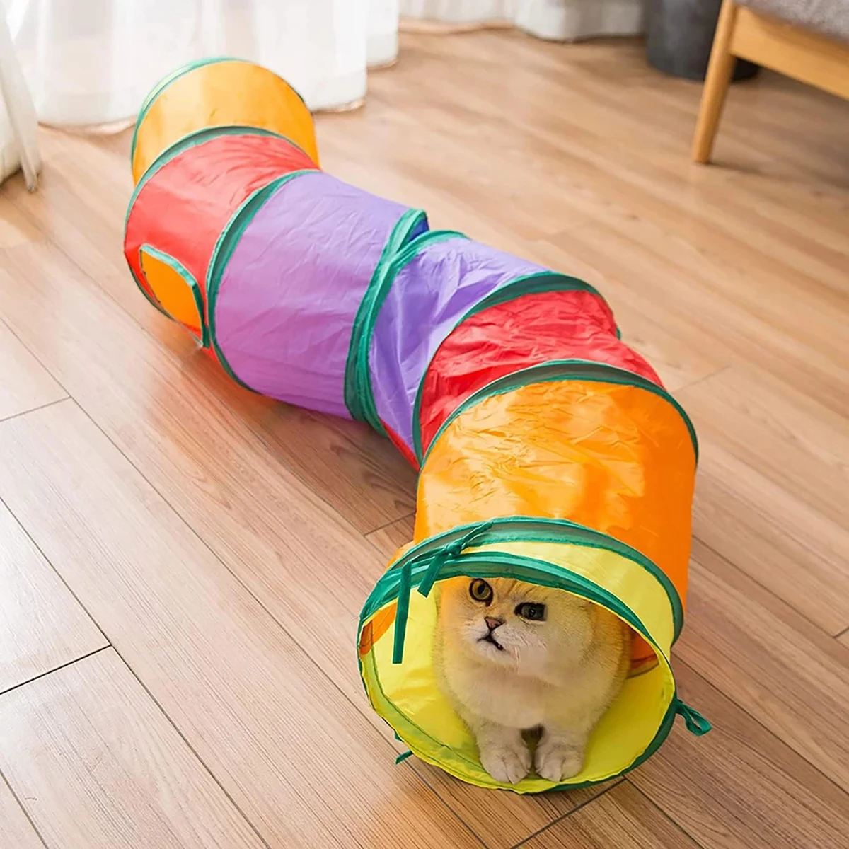 Túnel Dobrável para Gatos e Pets em Oxford com Múltiplas Entradas - Imagem 4