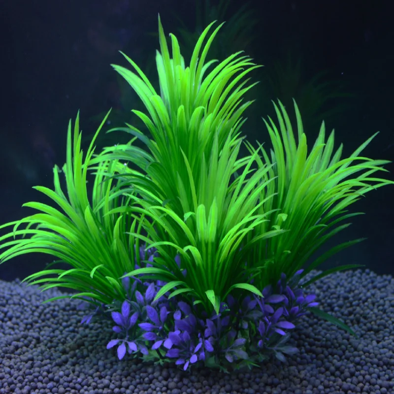Planta Artificial para Aquário Pequeno 13 cm com Base para Decoração - Imagem 2