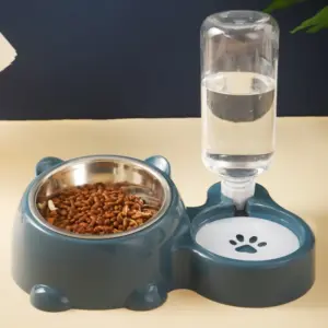 tigela dupla elevada para gatos e cães pequenos