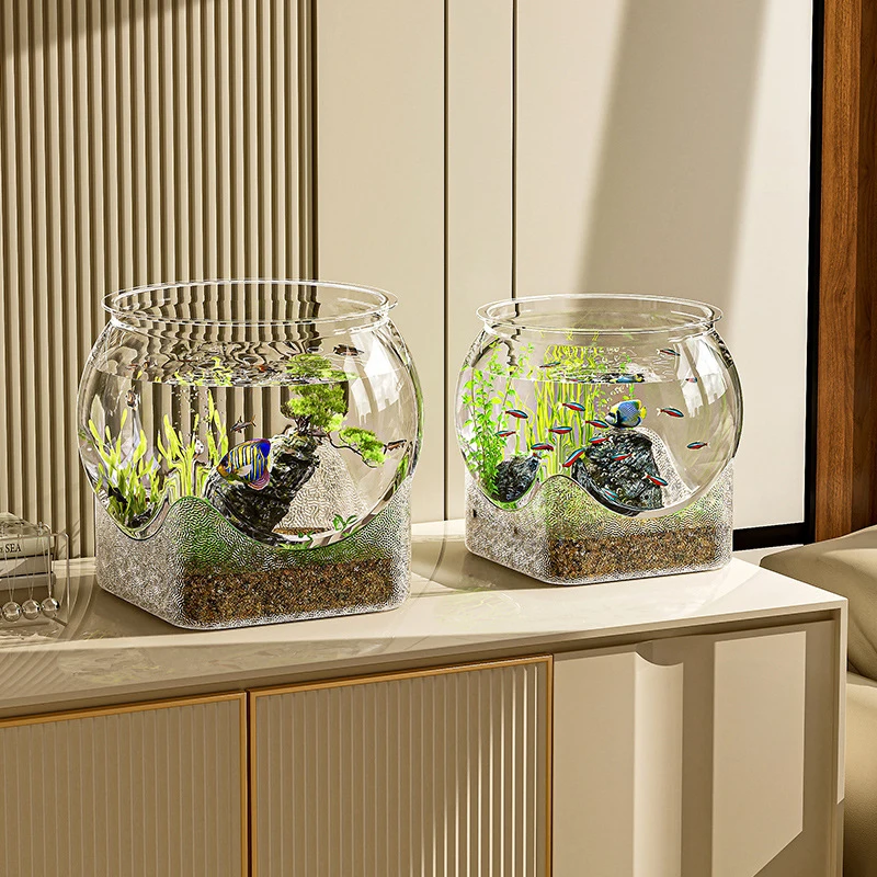 Aquário Redondo para Peixes de Plástico Leve e Transparente - Imagem 2