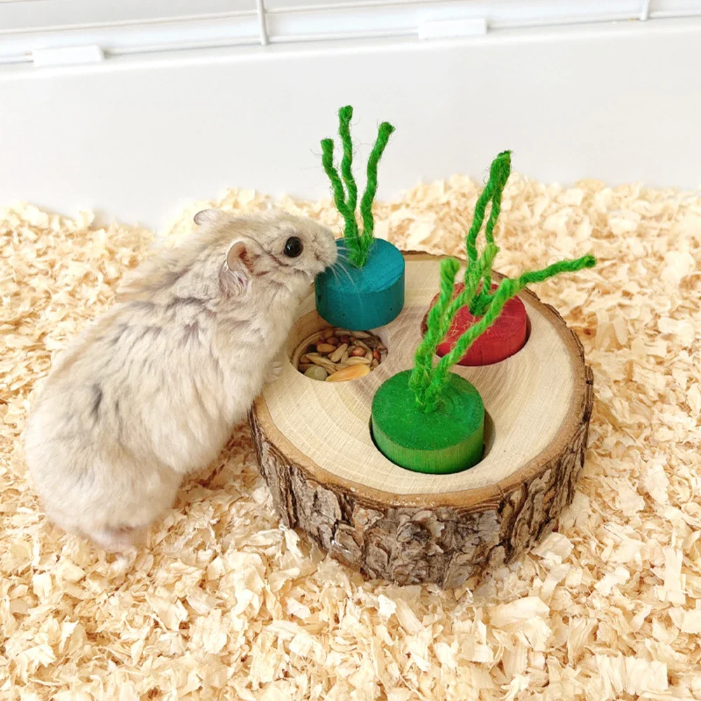 Brinquedo de Madeira Redondo para Pássaros e Hamsters de 8,5 cm - Imagem 2