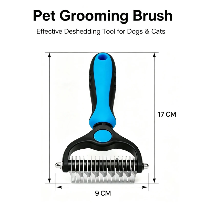 Escova Removedora de Subpelo para Cães e Gatos Dupla Face - Imagem 4