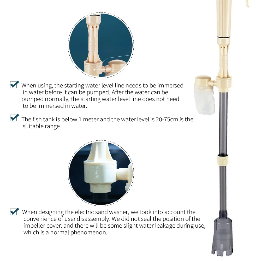 Limpador de Cascalho Elétrico para Aquário Ajustável 40-95 cm - Imagem 4