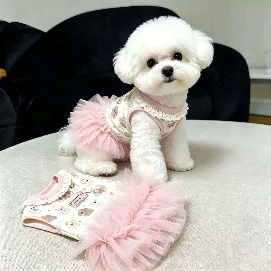 Roupa para Cães Pequenos de Poliéster com Laço - Image 4
