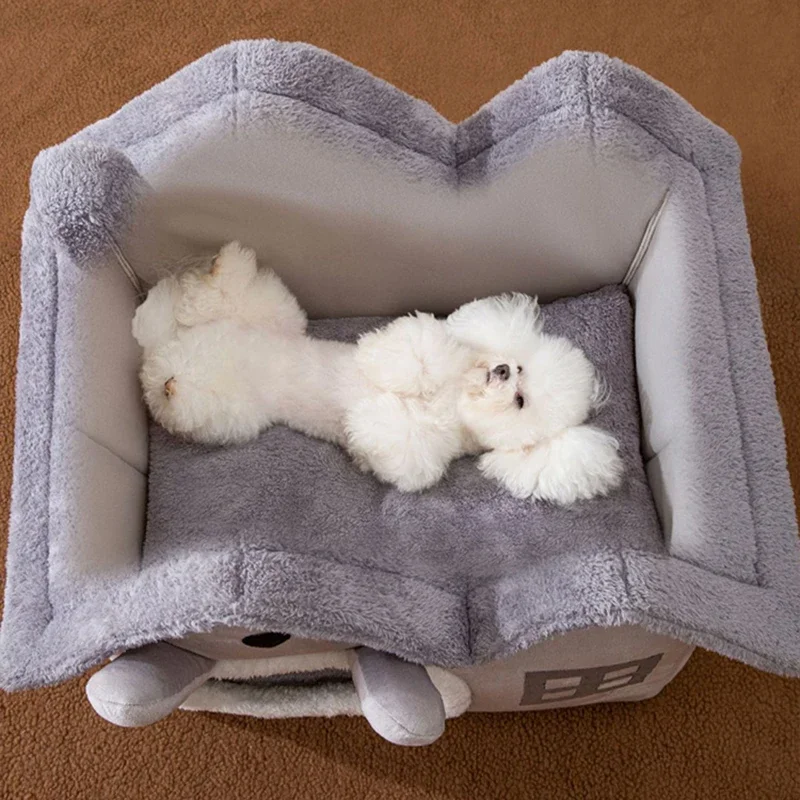 Cama Toca para Gatos e Cães Pequenos Dobrável Madeira - Image 4
