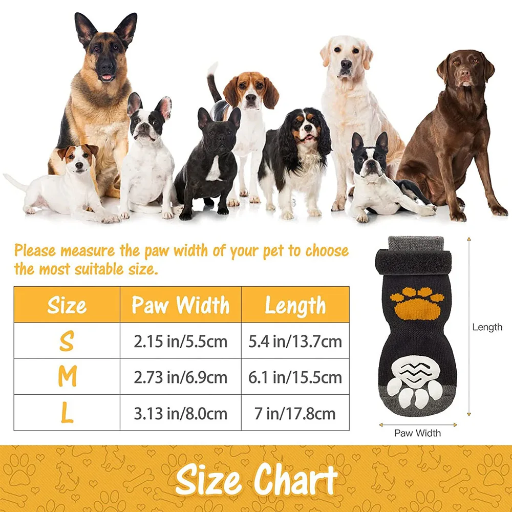 Meia Antiderrapante para Cães com Ajuste e Estampa de Patas - Image 6