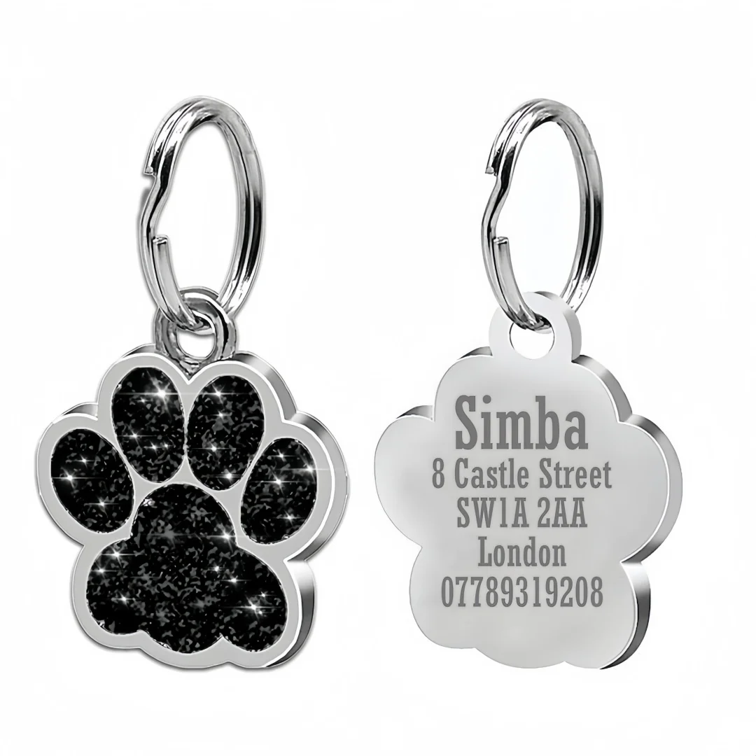 Etiqueta de Identificação para Cães e Gatos Personalizável com Glitter - Imagem 5