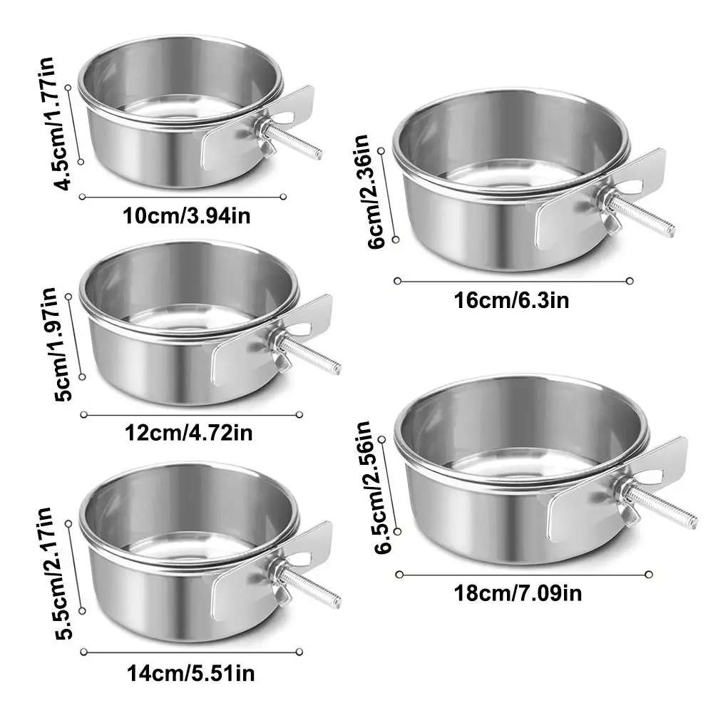 Comedouro Suspenso para Cães e Gatos de Aço Inoxidável 10x4.5cm para Gaiola - Image 6