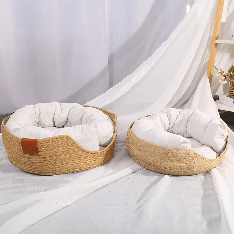 casa de sofá para gatos de tecelagem de bambu