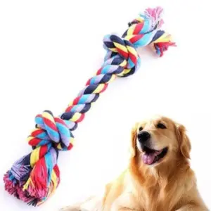 brinquedo de algodão para cães com nó duplo