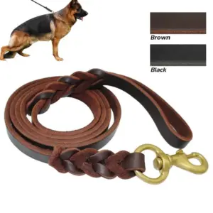 trela de couro genuíno para cães