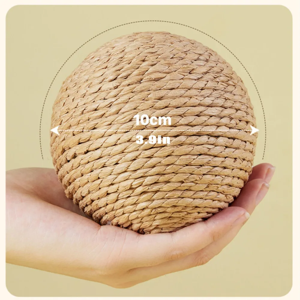 Bola de Sisal para Gatos 10 cm com Som para Arranhar e Brincar - Imagem 2