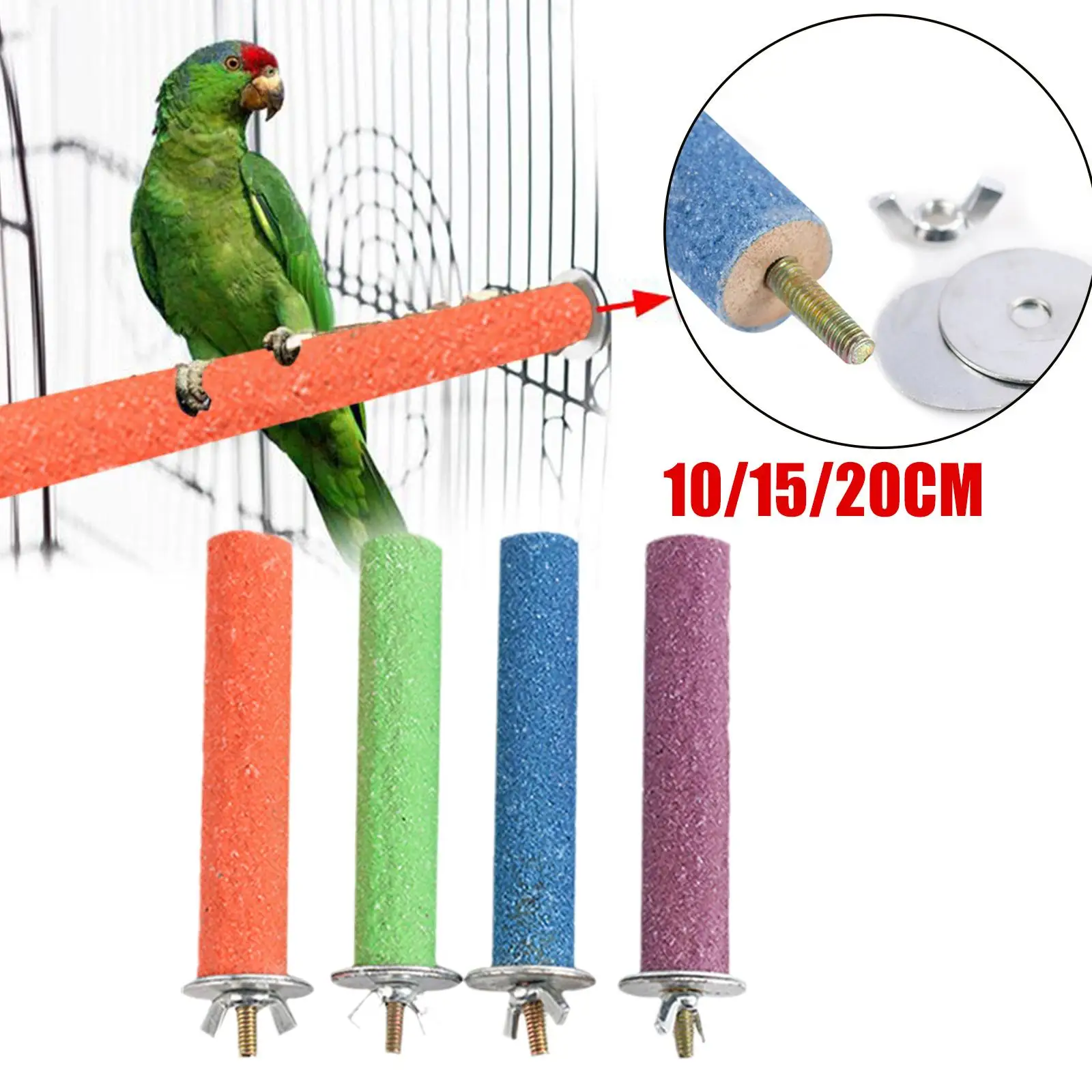 Poleiro de Madeira Áspera para Pássaros 10 cm com Pata Moagem - Imagem 3