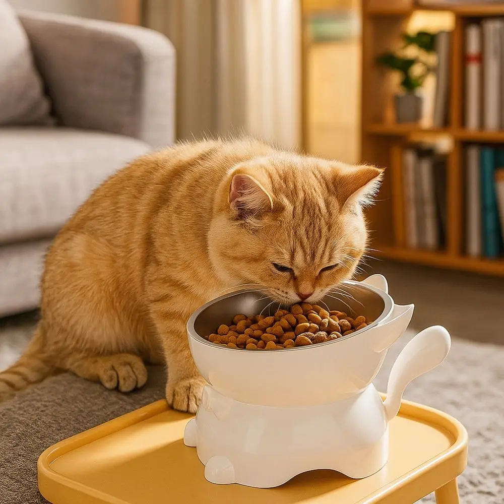Tigela Elevada para Gatos com Tigela Interna de Aço Inoxidável - Imagem 3