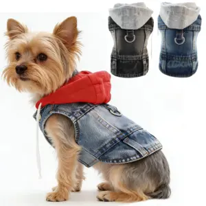 colete jeans para cães