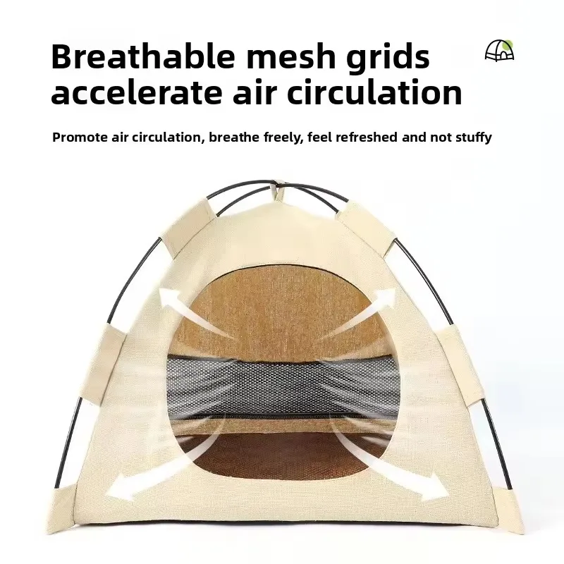 Cama Tenda para Gatos e Cães de Oxford com Tapete Dupla Face - Imagem 2