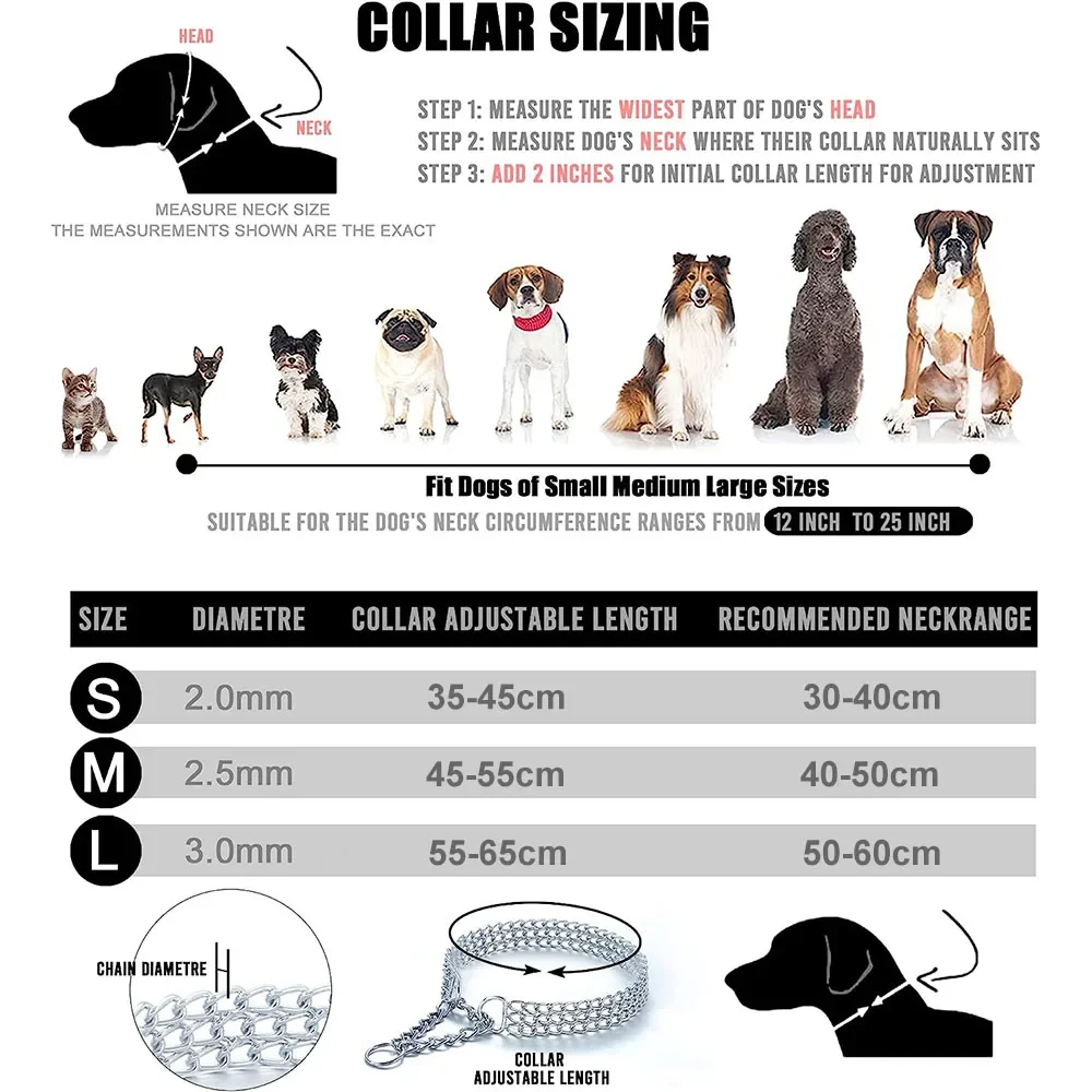 Coleira de Corrente para Cães Ajustável Resistente - Imagem 6
