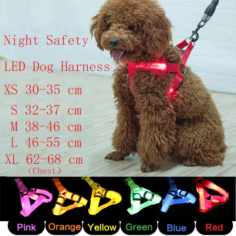 Coleira Peitoral LED para Cães Recarregável USB Ajustável - Imagem 6