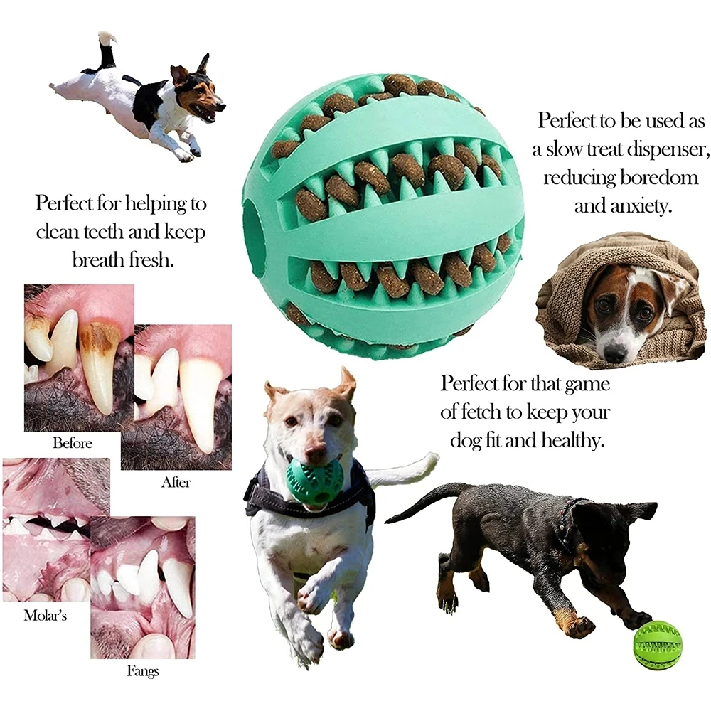 Brinquedo para Cães Bola de Borracha TPR para Limpeza dos Dentes - Imagem 4