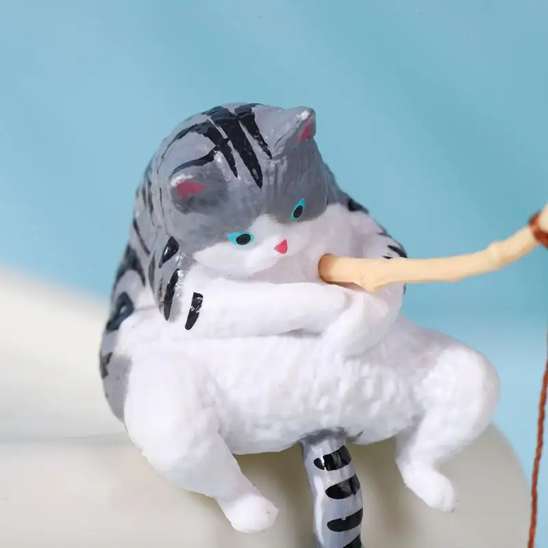 Decoração para Aquário Gato Pescador em PVC com Design Criativo - Image 4