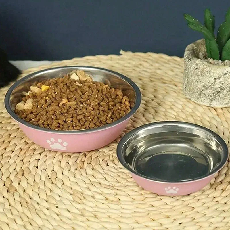 Tigela de Aço Inoxidável para Cães e Gatos com Base Antiderrapante - Imagem 3