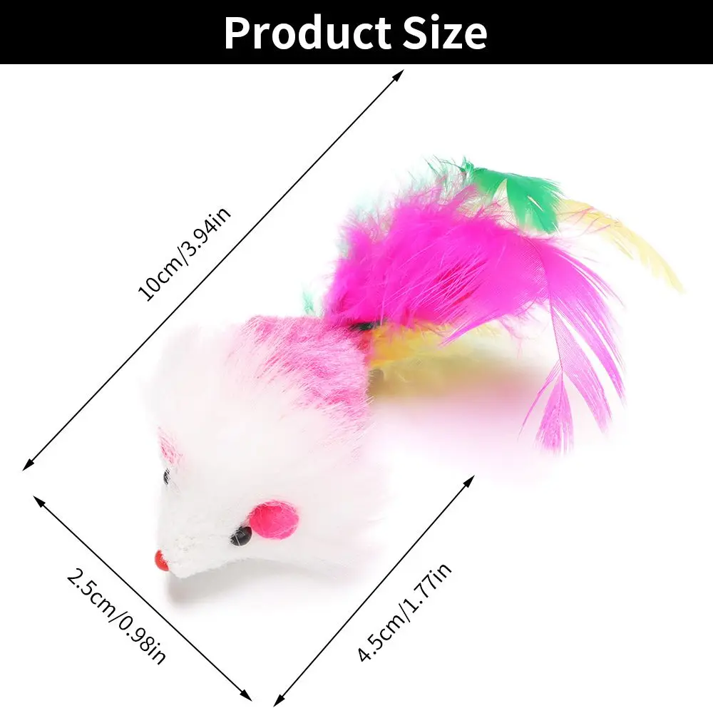 Kit 10 Ratos de Brinquedo para Gatos com Chocalho e Pena - Imagem 6