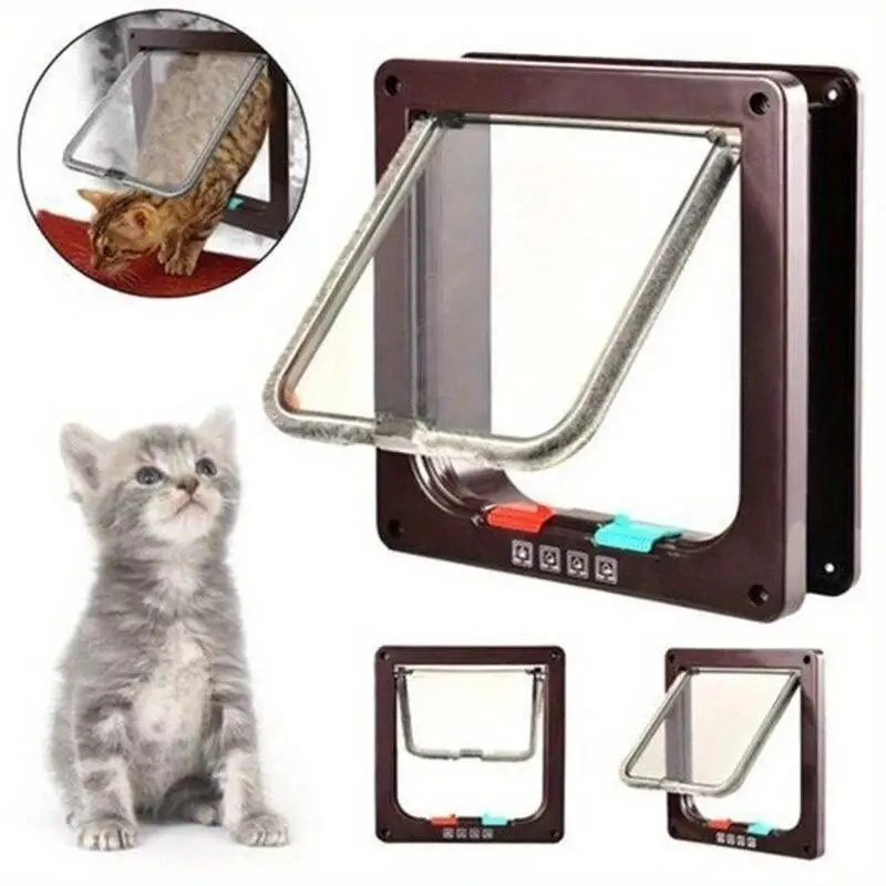 Porta para Gatos e Cães Pequenos para Vidro com Aba Bidirecional - Imagem 2