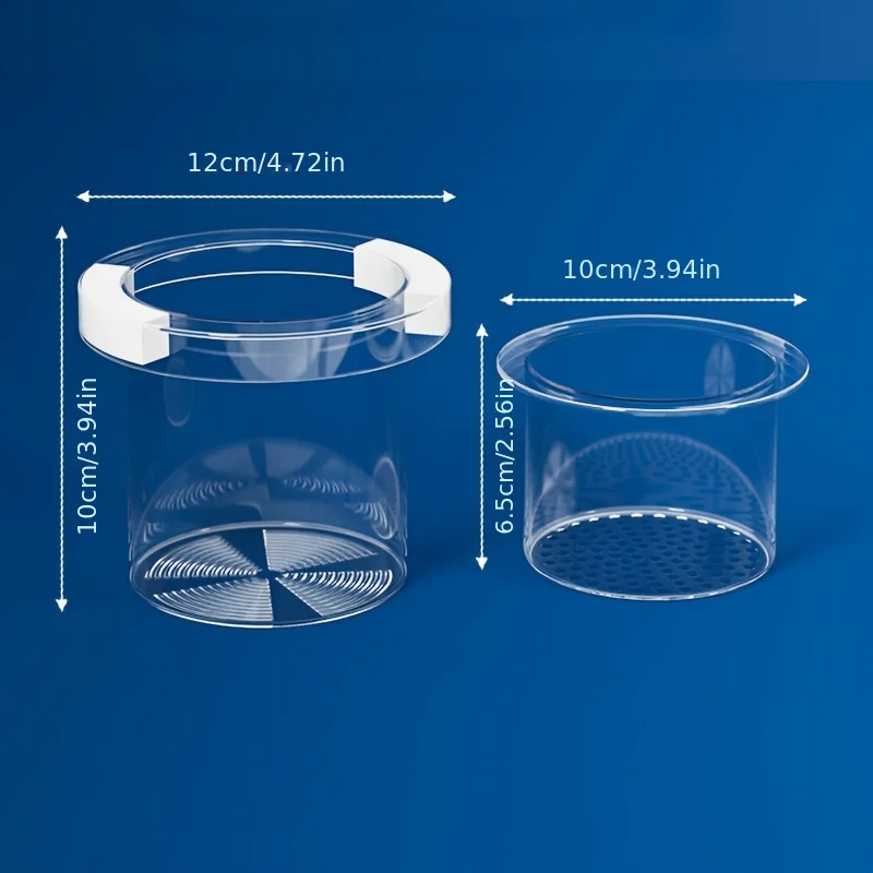 Caixa de Isolamento para Peixes Flutuante Transparente com Alimentador - Imagem 2