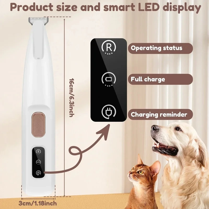 Aparador de Pelos para Cães com Luz LED e Lâmina de 18mm - Imagem 4
