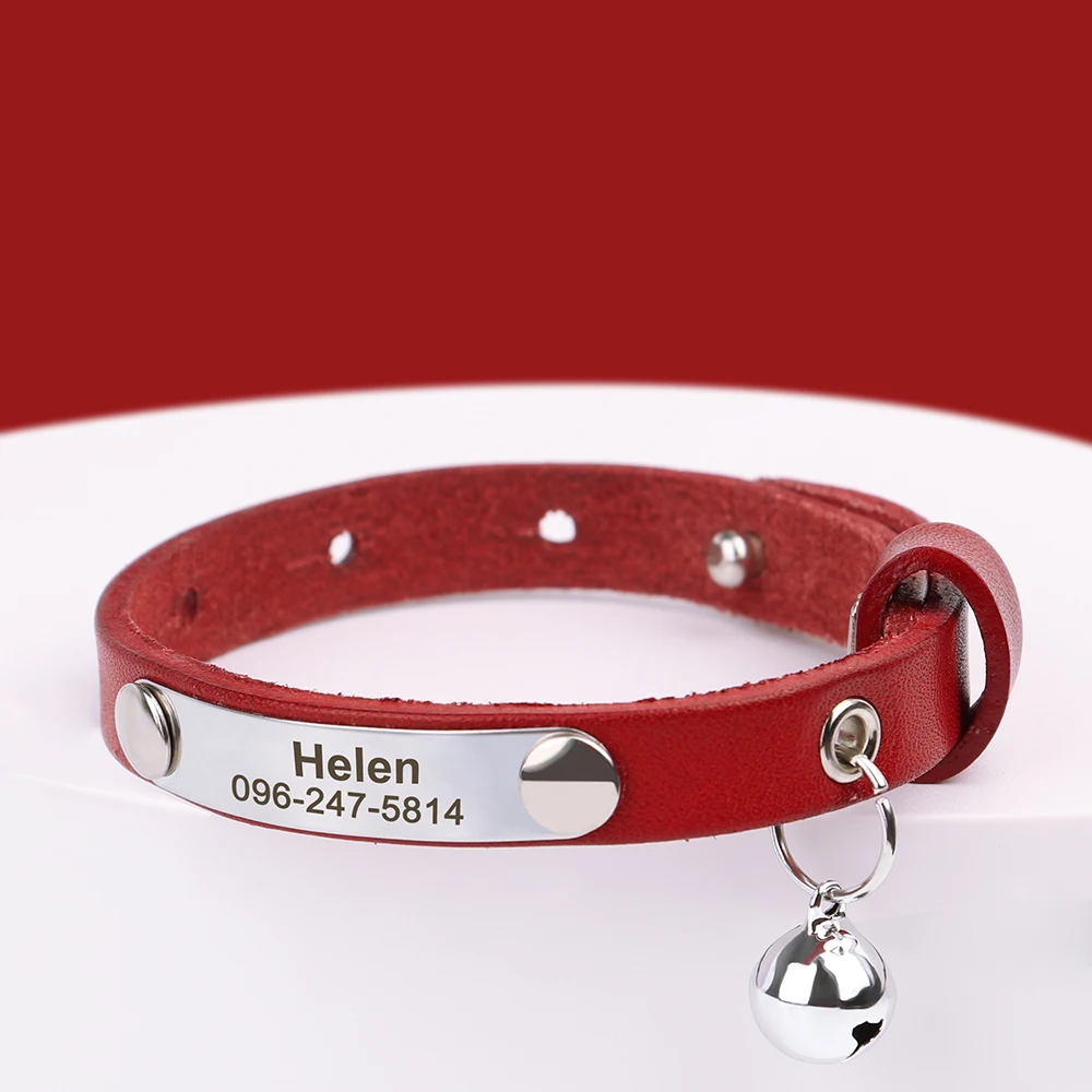 Coleira para Gatos e Cães Pequenos de Couro PU com Ajuste de 15-23 cm - Imagem 2
