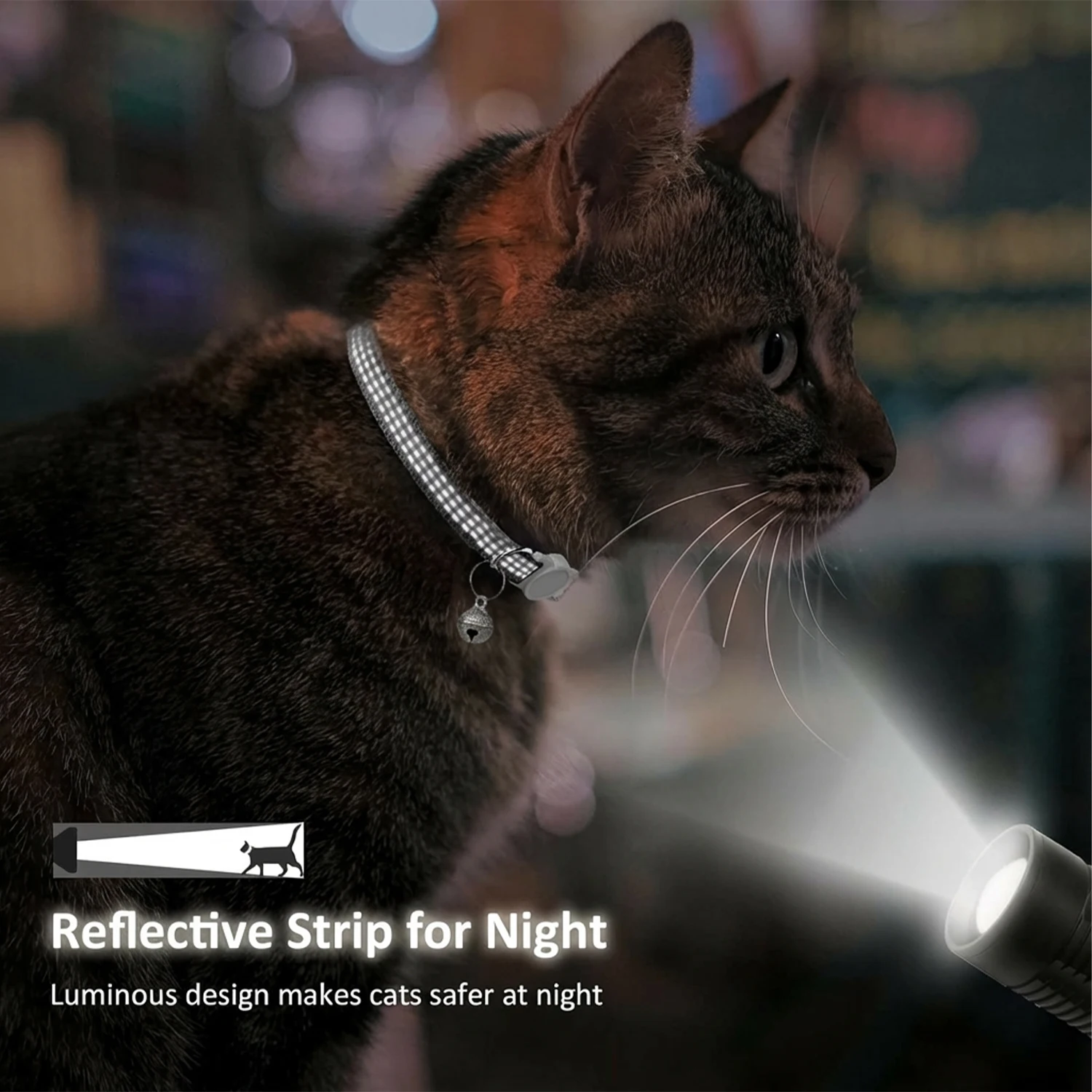 Coleira para Gatos de Nylon Ajustável de 19-32 cm com Gravação Gratuita - Imagem 3