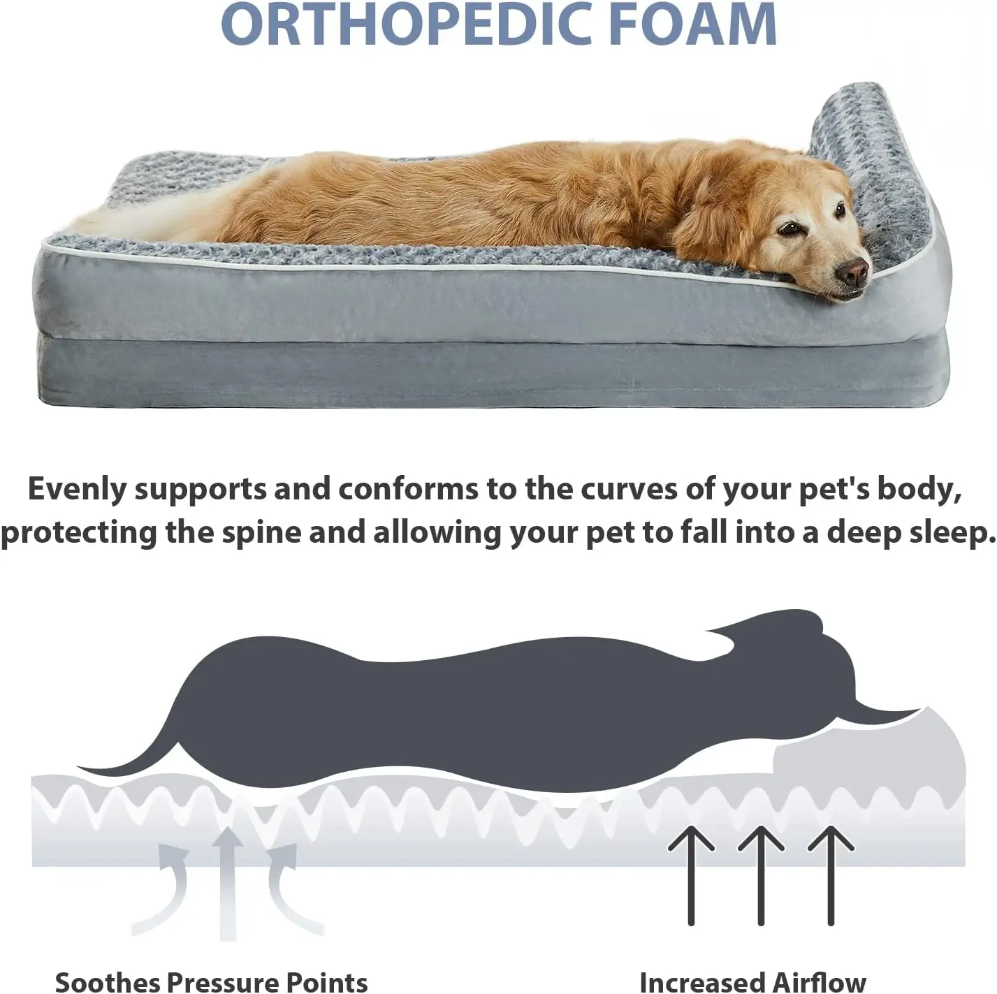 Cama Ortopédica para Cães Grandes com Capa Removível e Lavável - Image 3