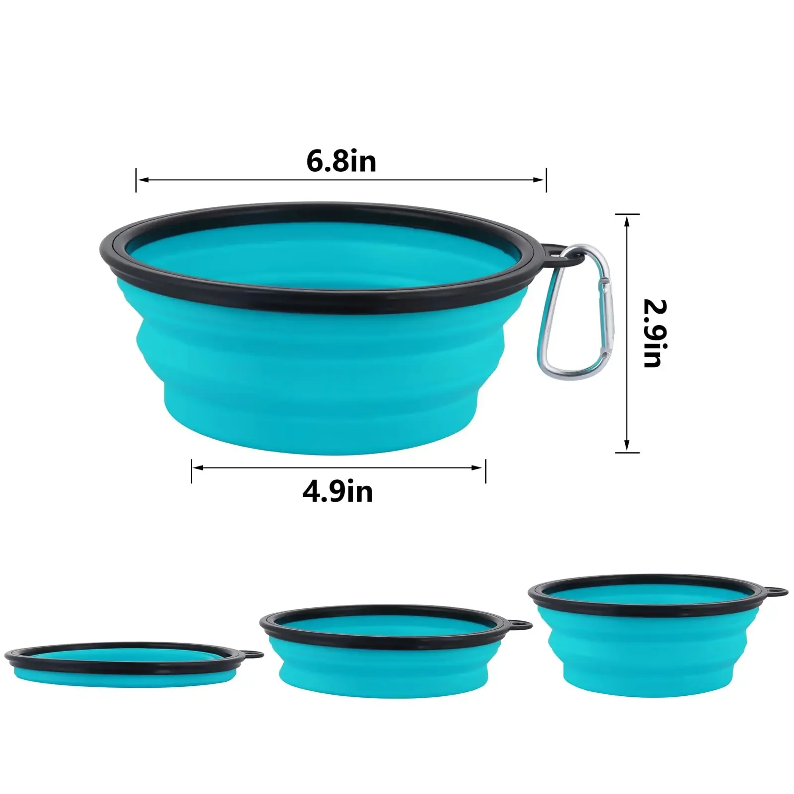 Bacia Dobrável para Cães de Silicone com Ganchos 350 ml - Image 3