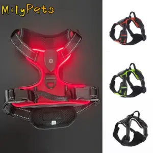 peitoral led para cães recarregável usb