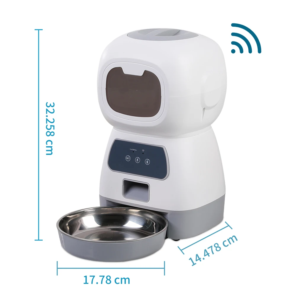 Comedouro Automático WiFi para Cães e Gatos 3.5L com APP e Voz - Imagem 5