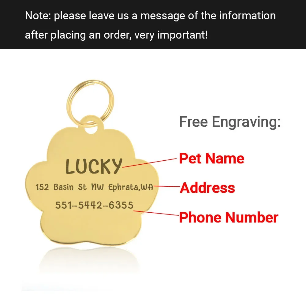 Colar de Identificação para Cães e Gatos de 3 cm com Gravação Personalizada - Imagem 3